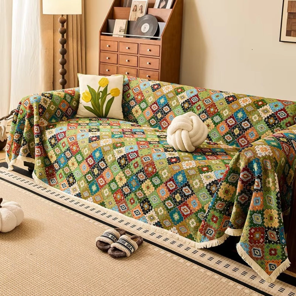 Funda de sofá Zahara Kilim tribal geométrica