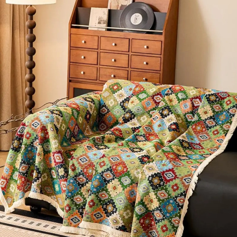 Funda de sofá Zahara Kilim tribal geométrica