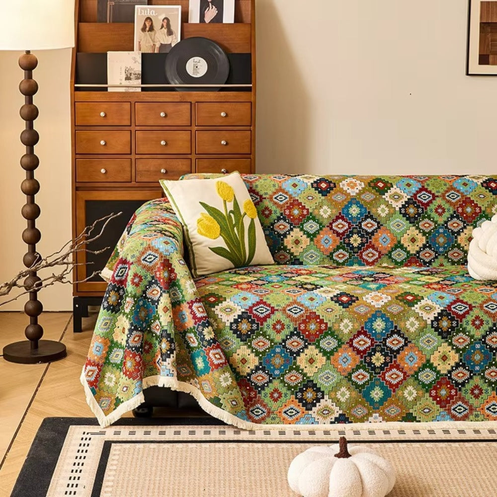 Funda de sofá Zahara Kilim tribal geométrica