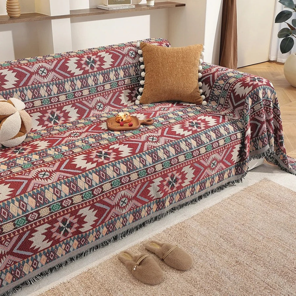 Funda de sofá boho de chenilla Zarela