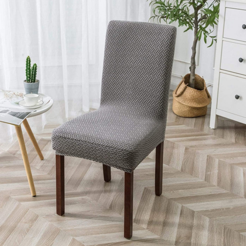 Sylva Jacquard Samt Stretch Stuhlhusse für Esszimmerstühle