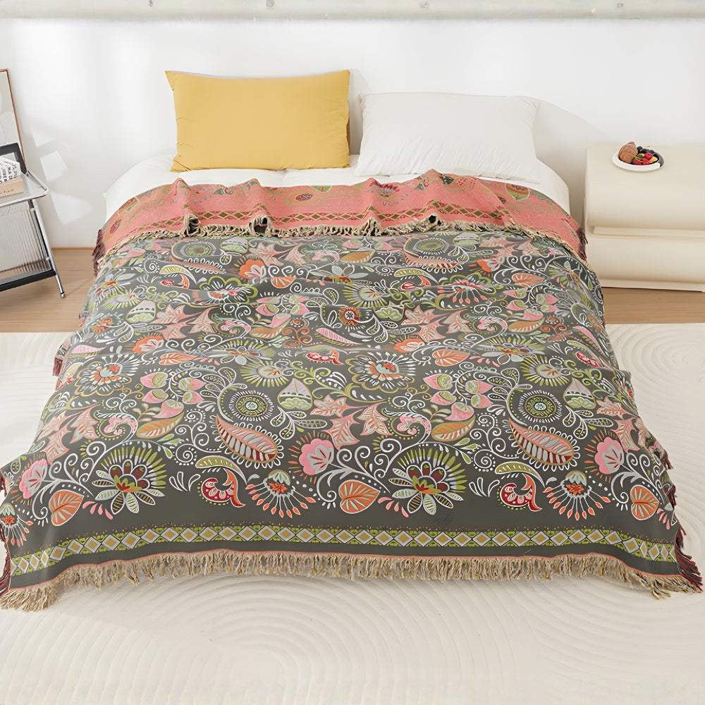 Herbstblatt Boho Wendbare Decke