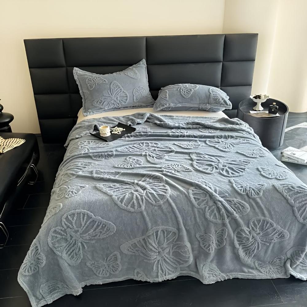Schmetterling Jacquard Flanell-Decke