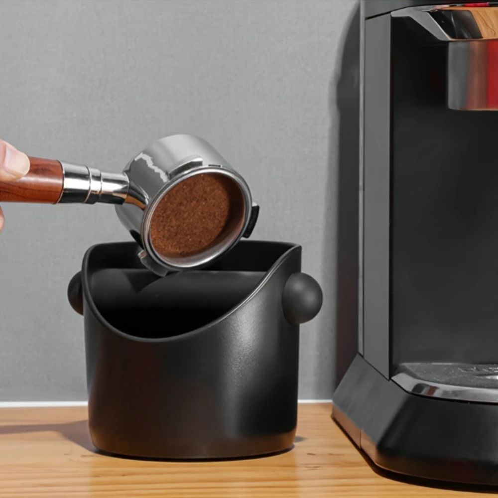 Boîte à marc de café en ABS mat, compacte et antidérapante