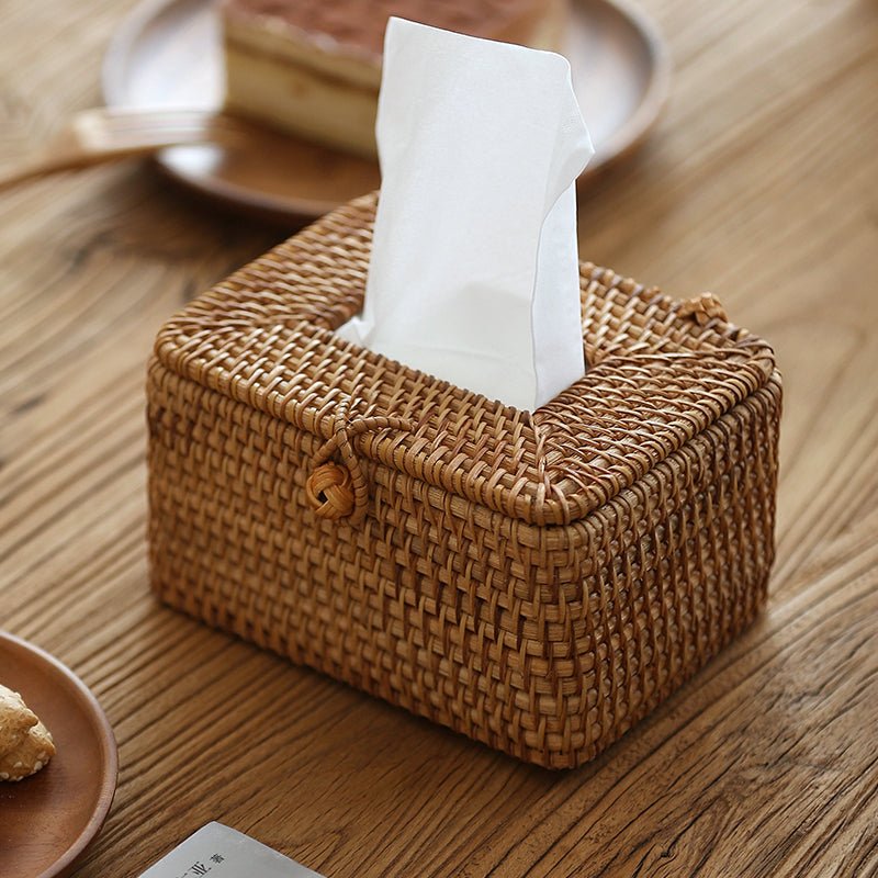 Boîte à mouchoirs décorative en rotin tressé naturel | Virelle Maison