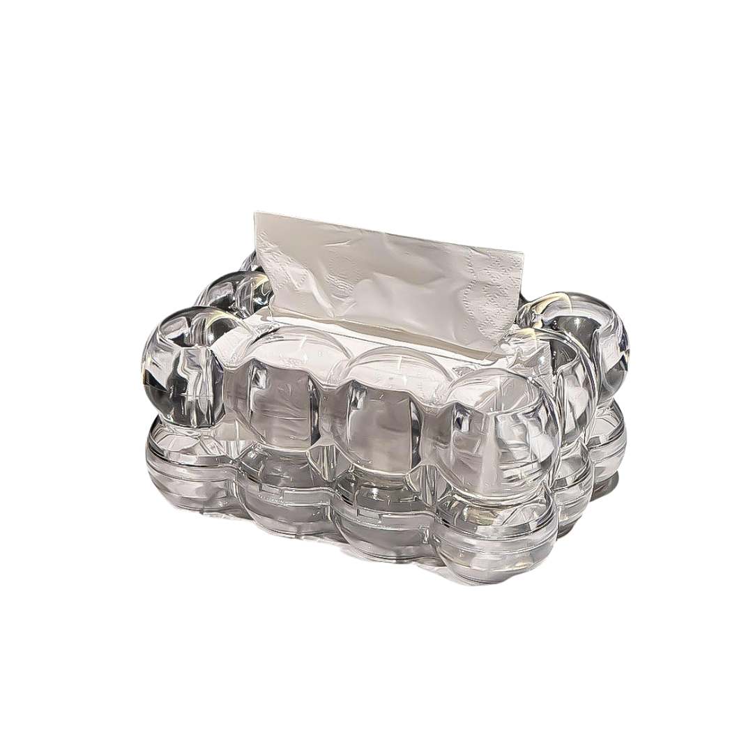 Boîte à mouchoirs en résine transparente effet verre | Virelle Maison