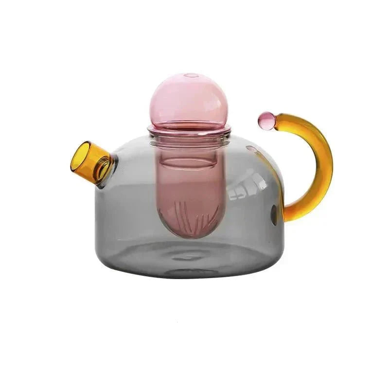 Bouilloire translucide en verre borosilicate avec tasses | Virelle Maison