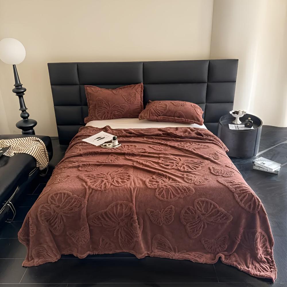 Schmetterling Jacquard Flanell-Decke
