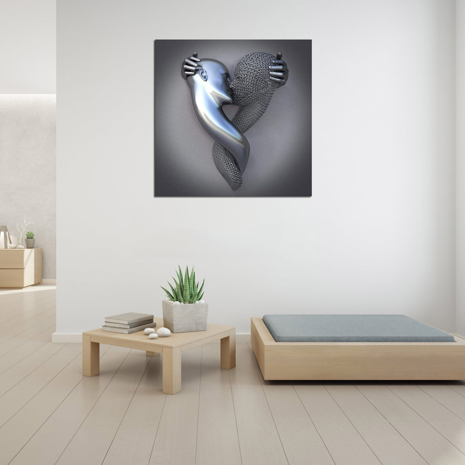 Canvas Art with Metal Figure - AmorArte