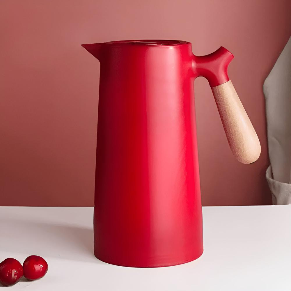 Jarra isotérmica de acero con asa de madera natural | Virelle Maison