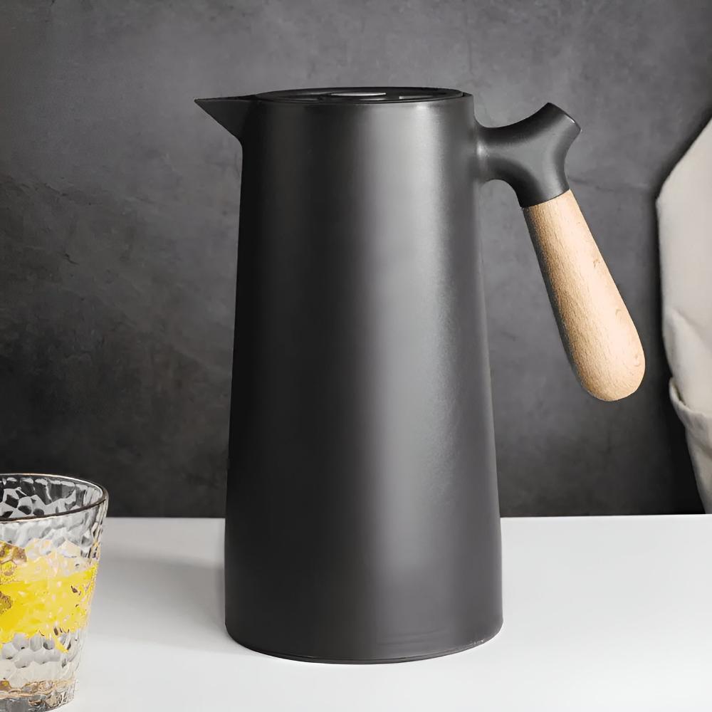 Jarra isotérmica de acero con asa de madera natural | Virelle Maison
