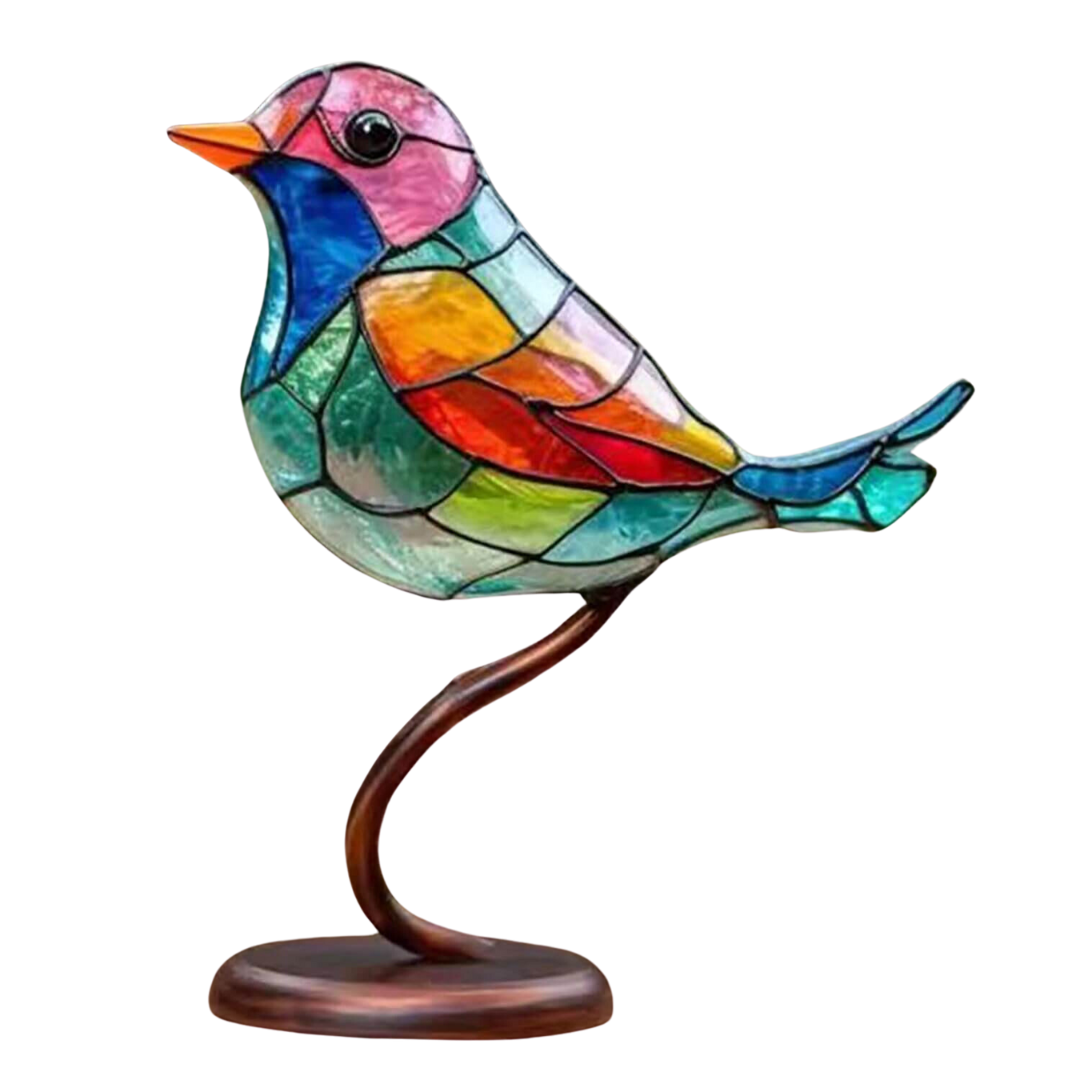 Colored Birds on Branch Decorative Figure - ColorBirds