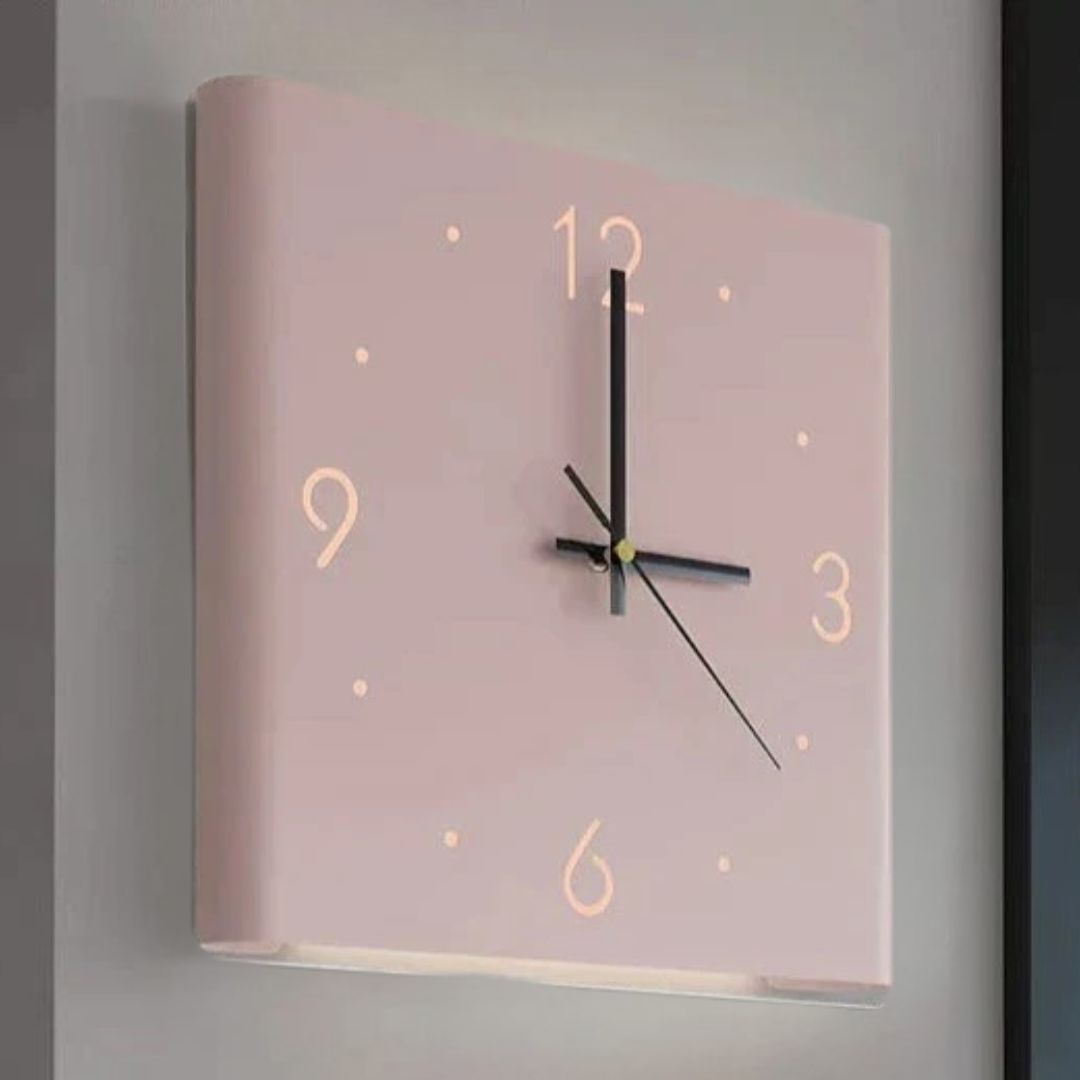 Double-sided Square Wall Clock with Lighting - TimeLume