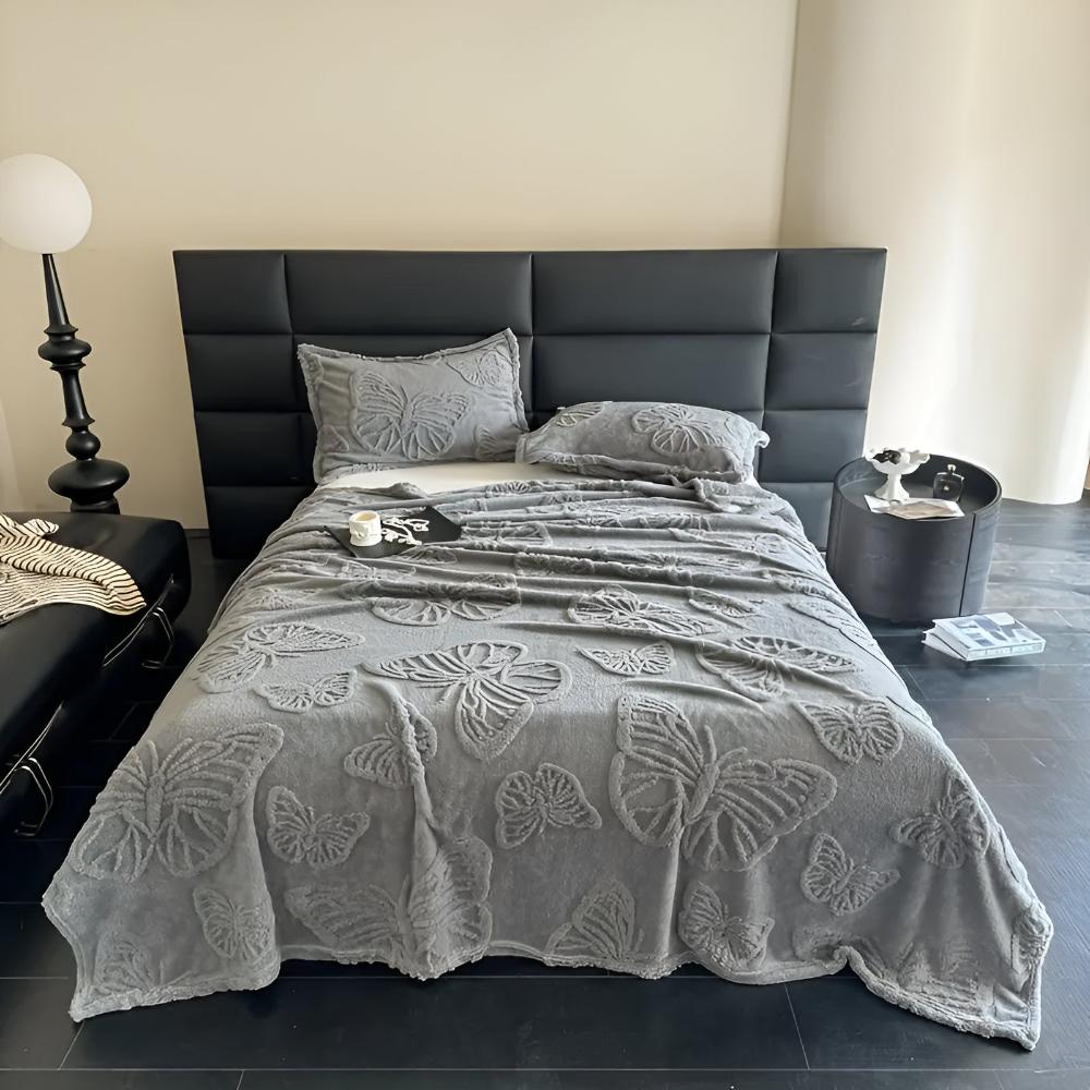 Schmetterling Jacquard Flanell-Decke