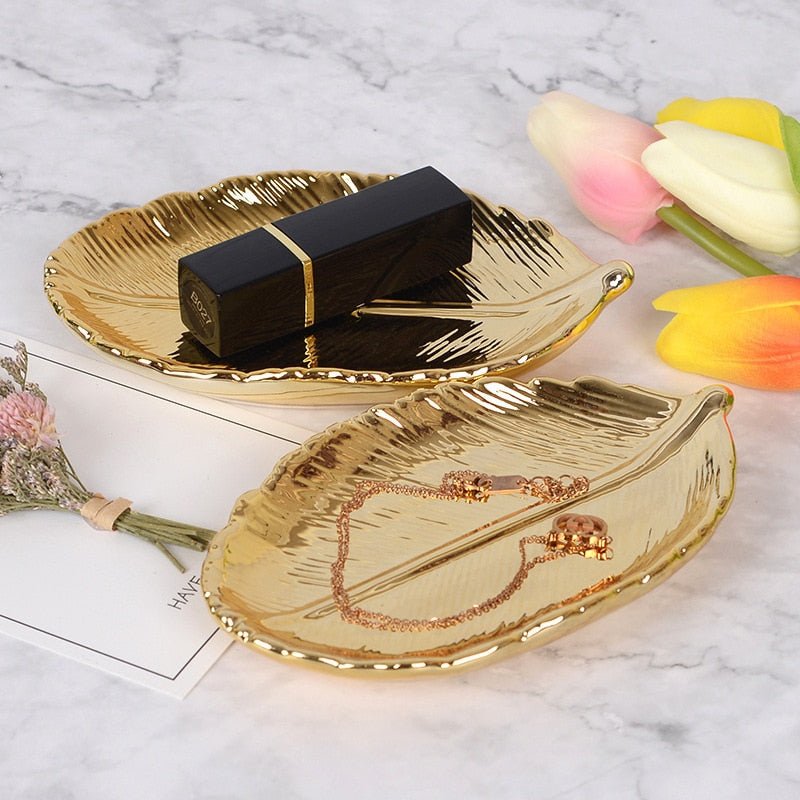 Hommfer – Boîte de Rangement en Céramique Dorée Lova
