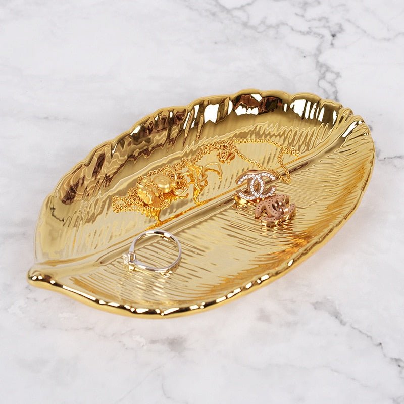 Hommfer – Boîte de Rangement en Céramique Dorée Lova