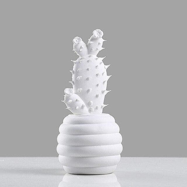 Hommfer – Collection de Cactus en Porcelaine Blanche
