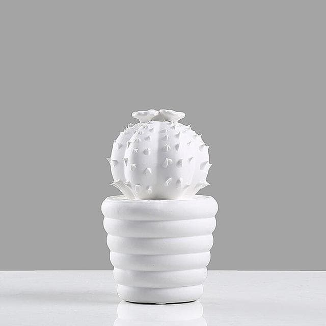 Hommfer – Collection de Cactus en Porcelaine Blanche