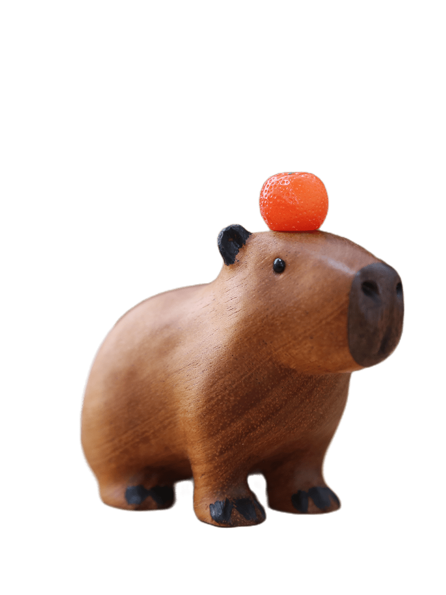 Hommfer – Décoration Capybara en Bois avec Orange
