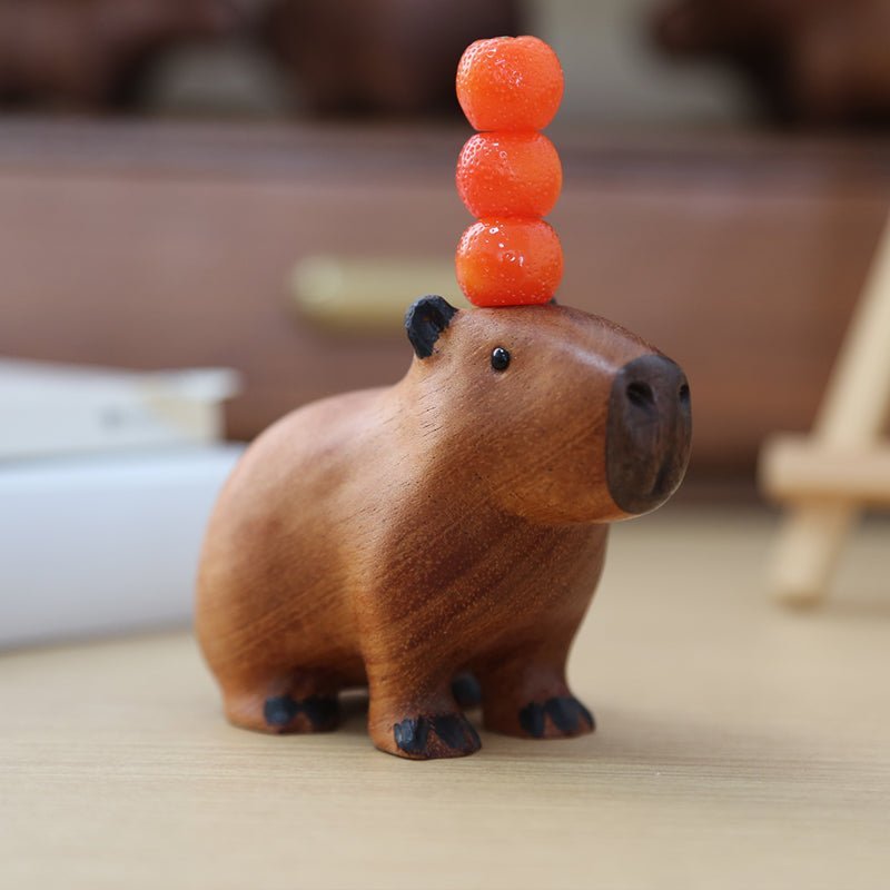 Hommfer – Décoration Capybara en Bois avec Orange