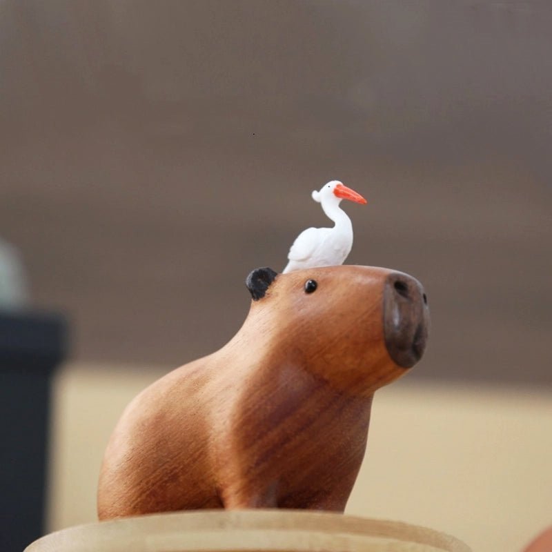Hommfer – Décoration Capybara en Bois avec Orange