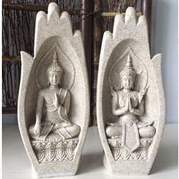 Hommfer – Ensemble de 2 Figurines Bouddha Décoratives