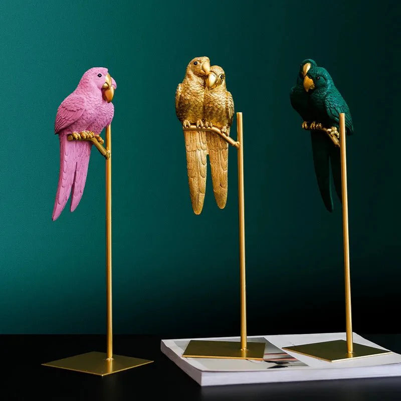 Hommfer – Figurine Perroquet Porte-Bonheur en Résine Moderne
