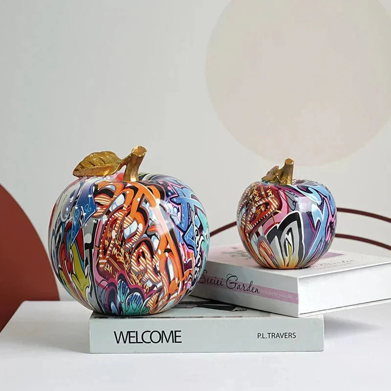 Hommfer - Figurines Pomme Colorées en Résine Faite Main