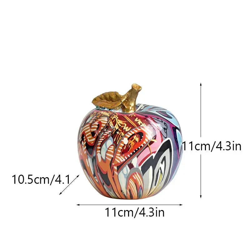 Hommfer - Figurines Pomme Colorées en Résine Faite Main