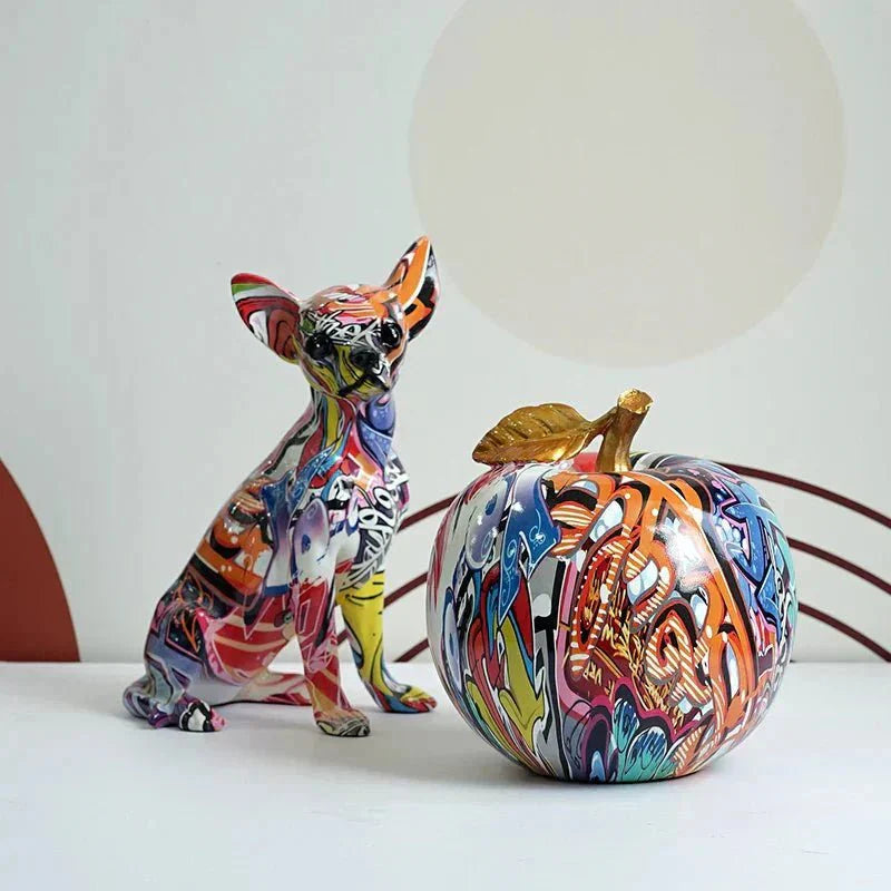 Hommfer - Figurines Pomme Colorées en Résine Faite Main