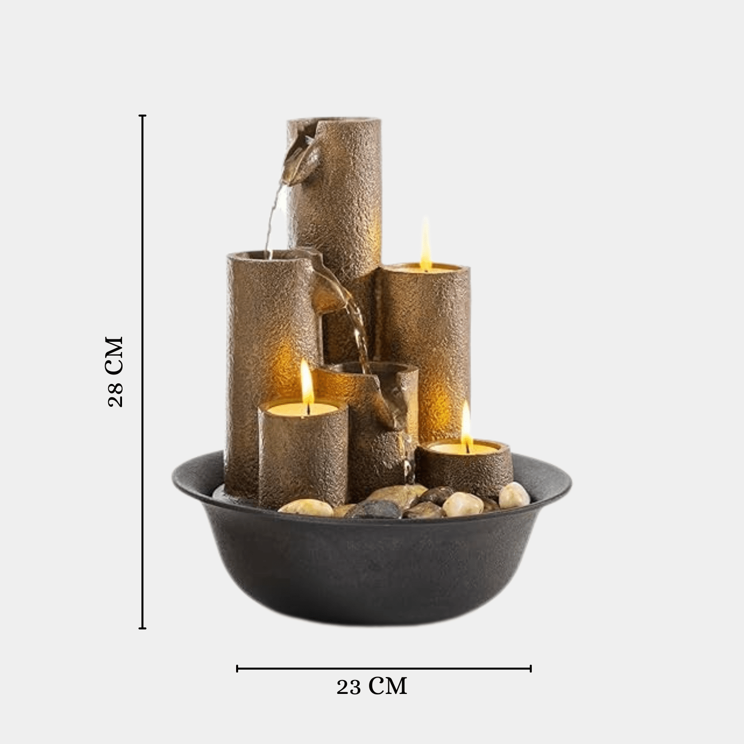 Hommfer – Fontaine Cascade Résine avec Porte-Bougies