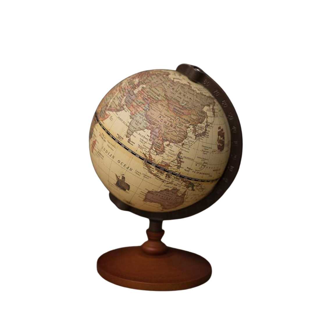 Hommfer – Globe Vintage Décoratif en Bois (14 cm)