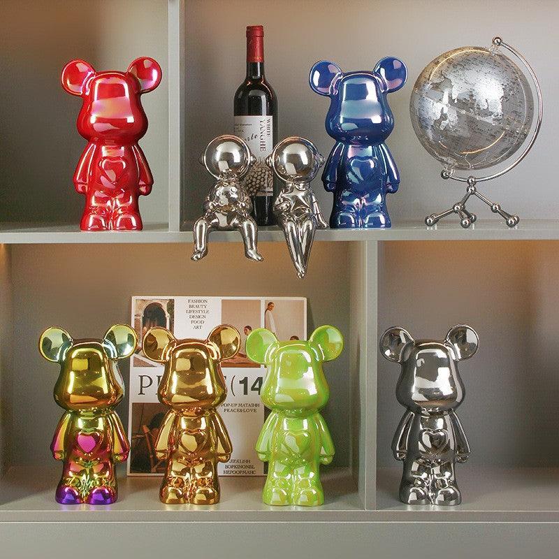 Hommfer – Ours Décoratif en Céramique avec Cœur