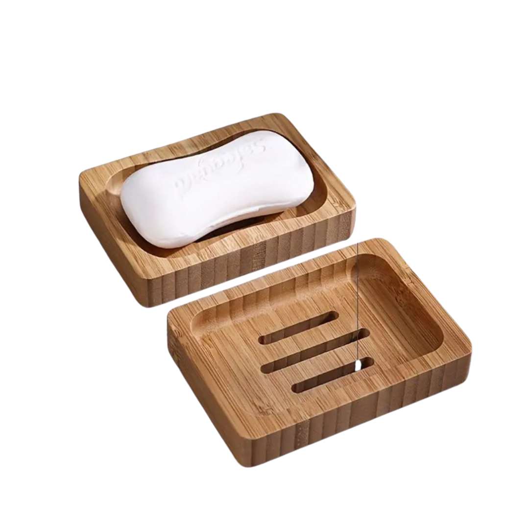 Hommfer - Porte-savon en bois naturel