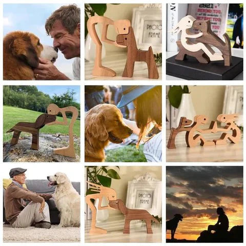 Hommfer – Sculpture Bois Fait Main Chiens