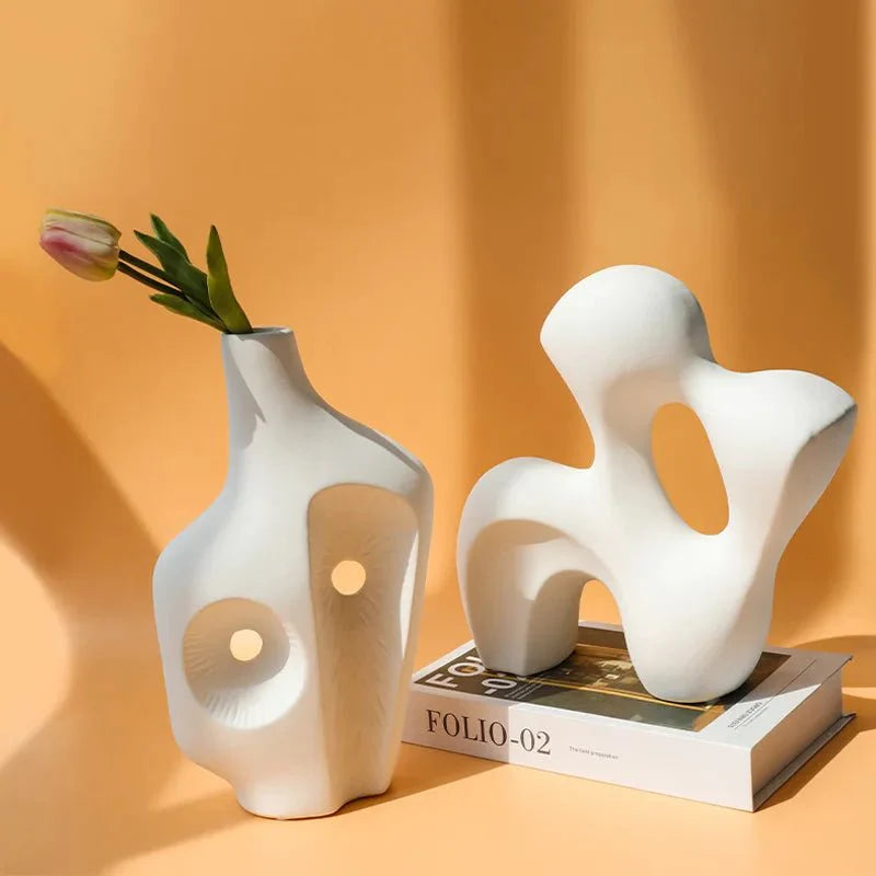 Hommfer – Sculpture Décorative Abstraite en Céramique