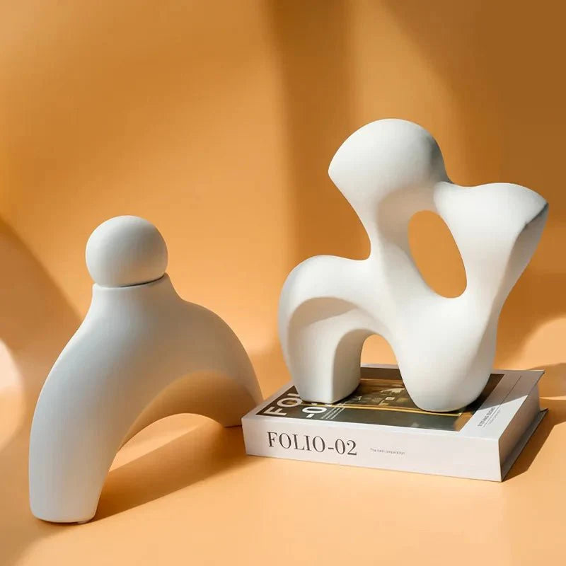 Hommfer – Sculpture Décorative Abstraite en Céramique