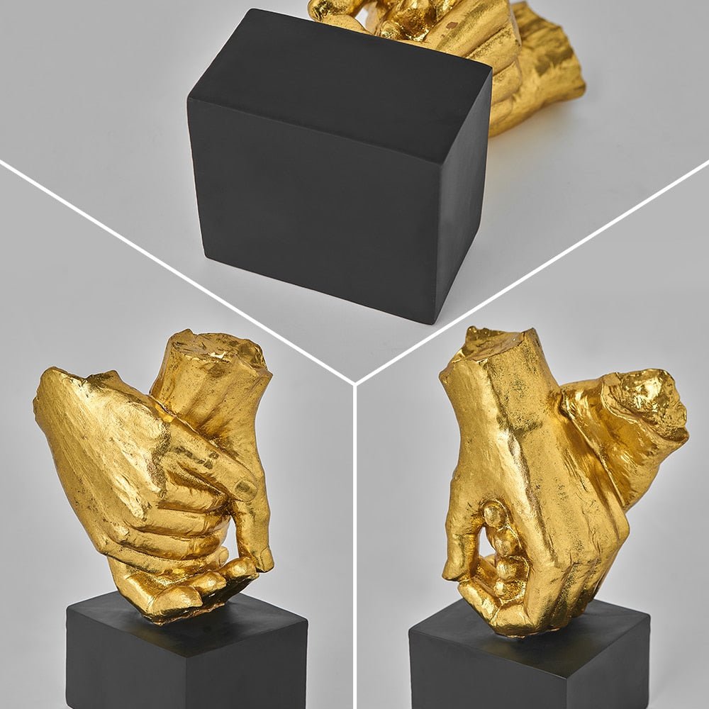 Hommfer – Sculpture Mains Entrelacées en Résine
