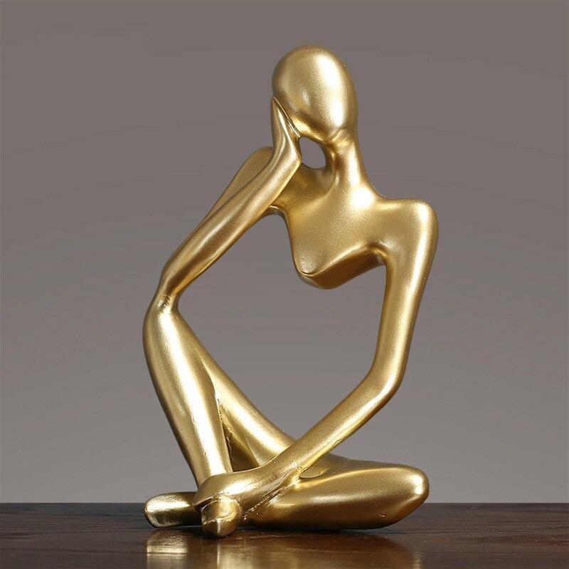 Hommfer – Sculpture Minimaliste du Penseur à l'Élégance Moderne
