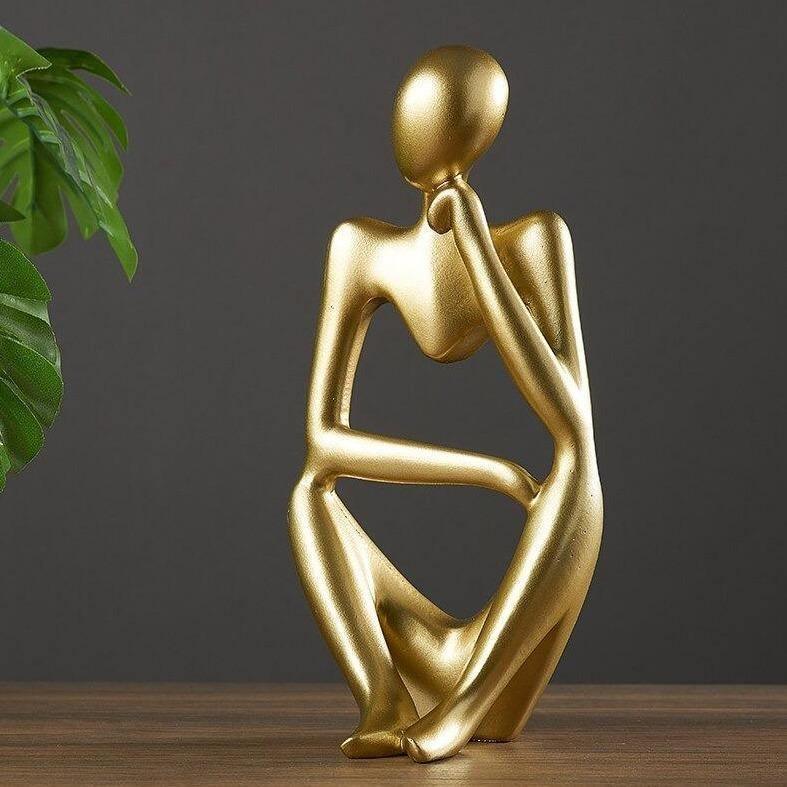 Hommfer – Sculpture Minimaliste du Penseur à l'Élégance Moderne
