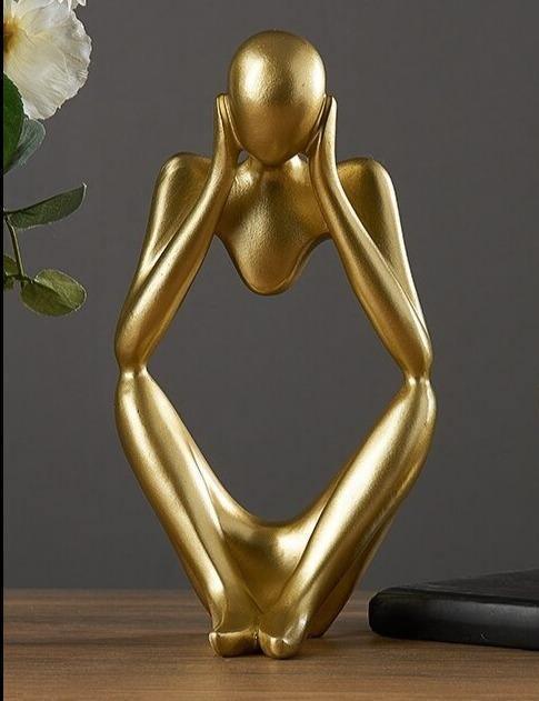 Hommfer – Sculpture Minimaliste du Penseur à l'Élégance Moderne