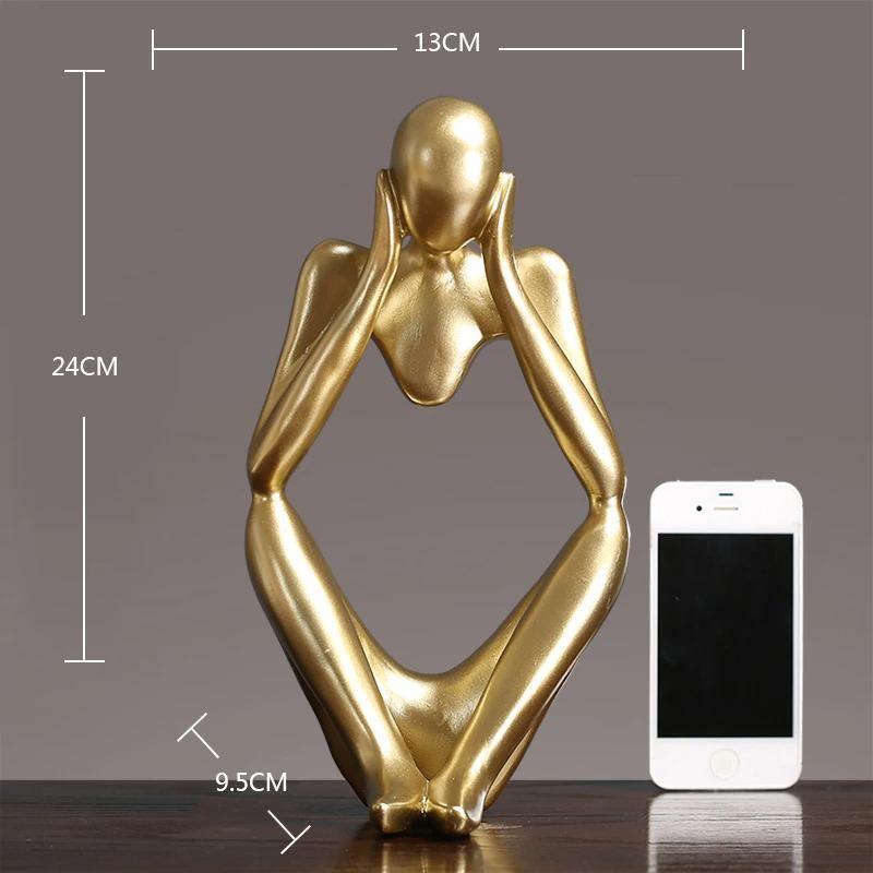 Hommfer – Sculpture Minimaliste du Penseur à l'Élégance Moderne