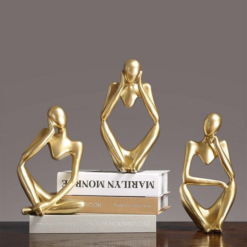 Hommfer – Sculpture Minimaliste du Penseur à l'Élégance Moderne