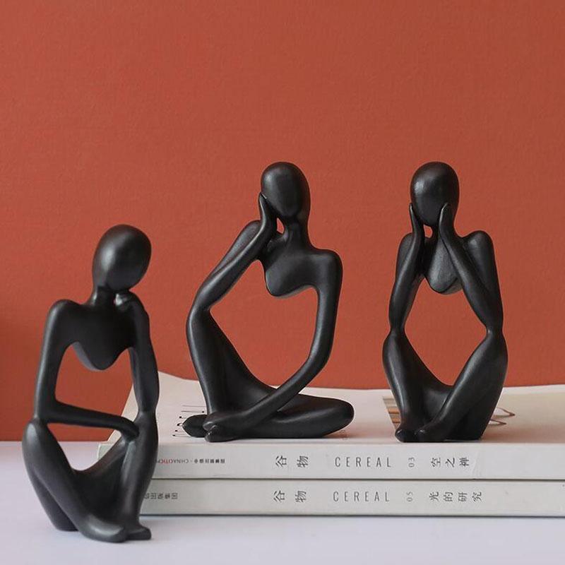 Hommfer – Sculpture Minimaliste du Penseur à l'Élégance Moderne