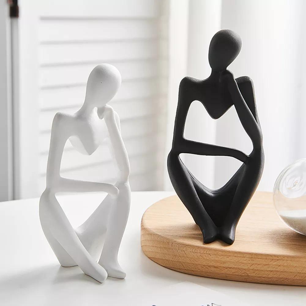 Hommfer – Sculpture Minimaliste du Penseur à l'Élégance Moderne