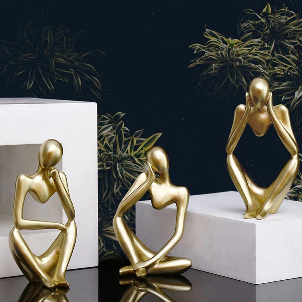 Hommfer – Sculpture Minimaliste du Penseur à l'Élégance Moderne