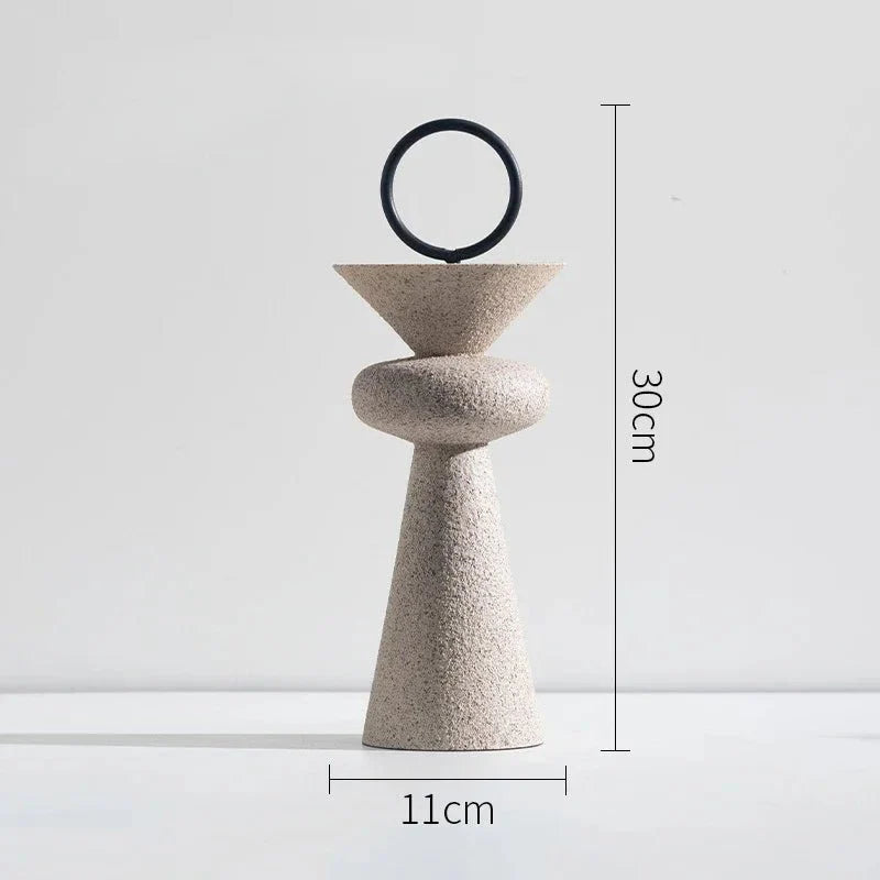 Hommfer – Statue Géométrique en Résine Sableuse Décorative