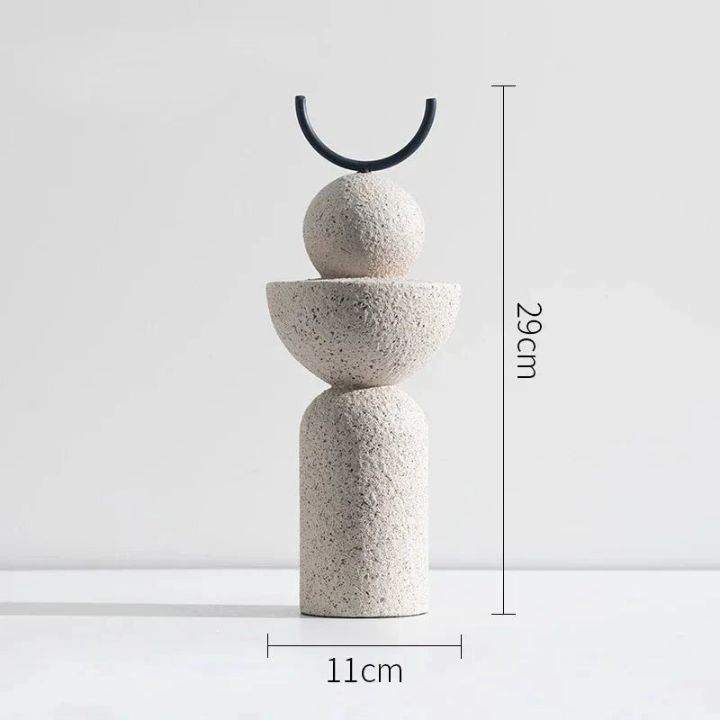 Hommfer – Statue Géométrique en Résine Sableuse Décorative