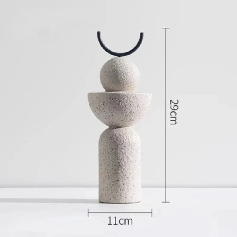 Hommfer – Statue Géométrique en Résine Sableuse Décorative