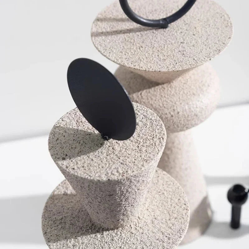 Hommfer – Statue Géométrique en Résine Sableuse Décorative